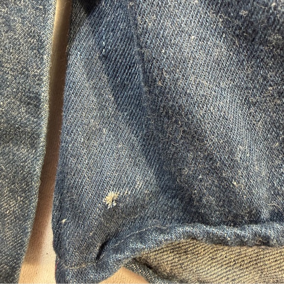 Vintage 60’s Cafe Racer Denim Moto Jacket with Red Stripe - Picture 3 of 6